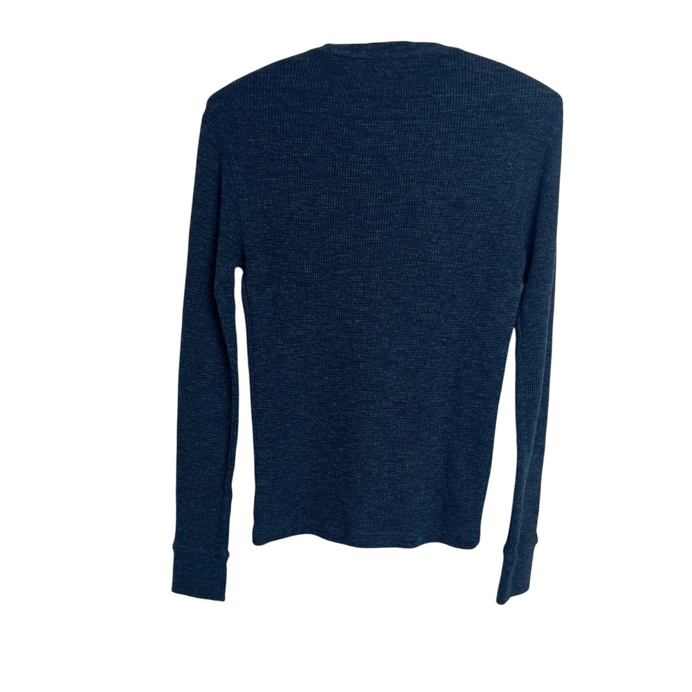 Polo Ralph Lauren Waffle Knit Thermal Mens Small Blue Pony Logo Shirt E06 - Picture 2 of 7